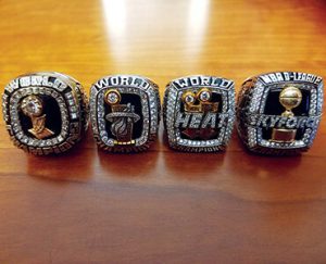 Dave Beyer’s personal NBA championship ring collection.