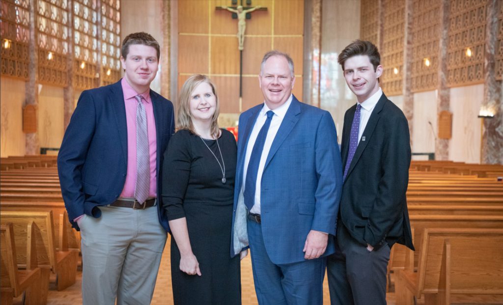 Erik Ankerberg, PhD, and his wife, Jennifer, have been married for 27 years. They have two sons, Peter (right) and David. 