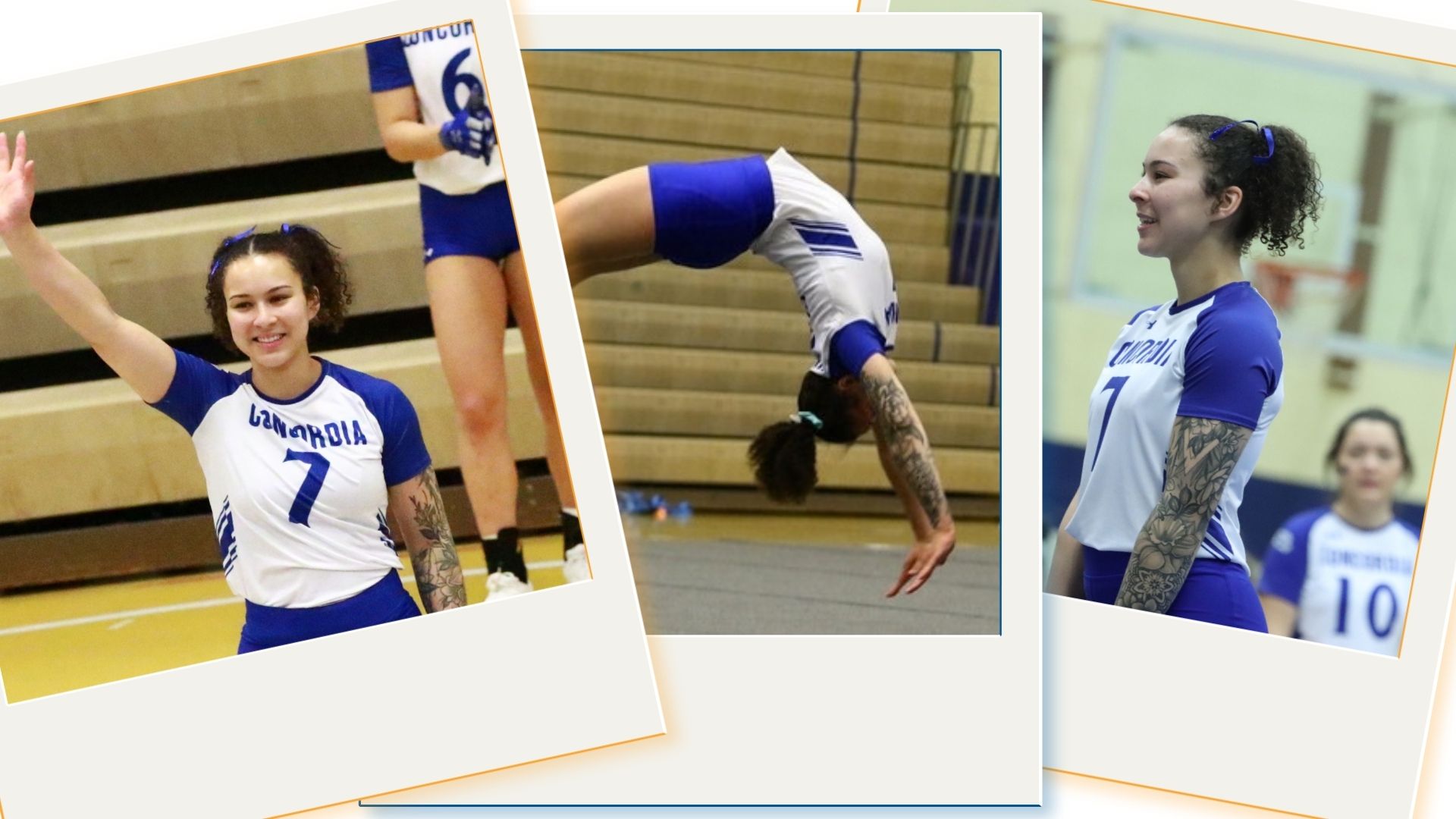 Three photos of girl doing acrobatics 