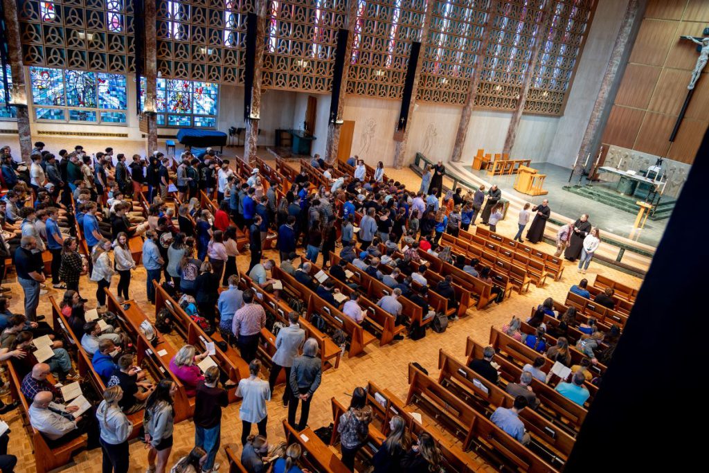 whole chapel full of people