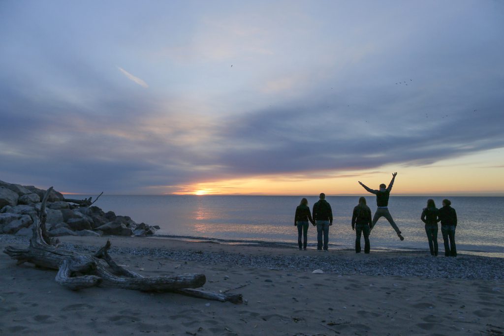 beach, sunrise, and students