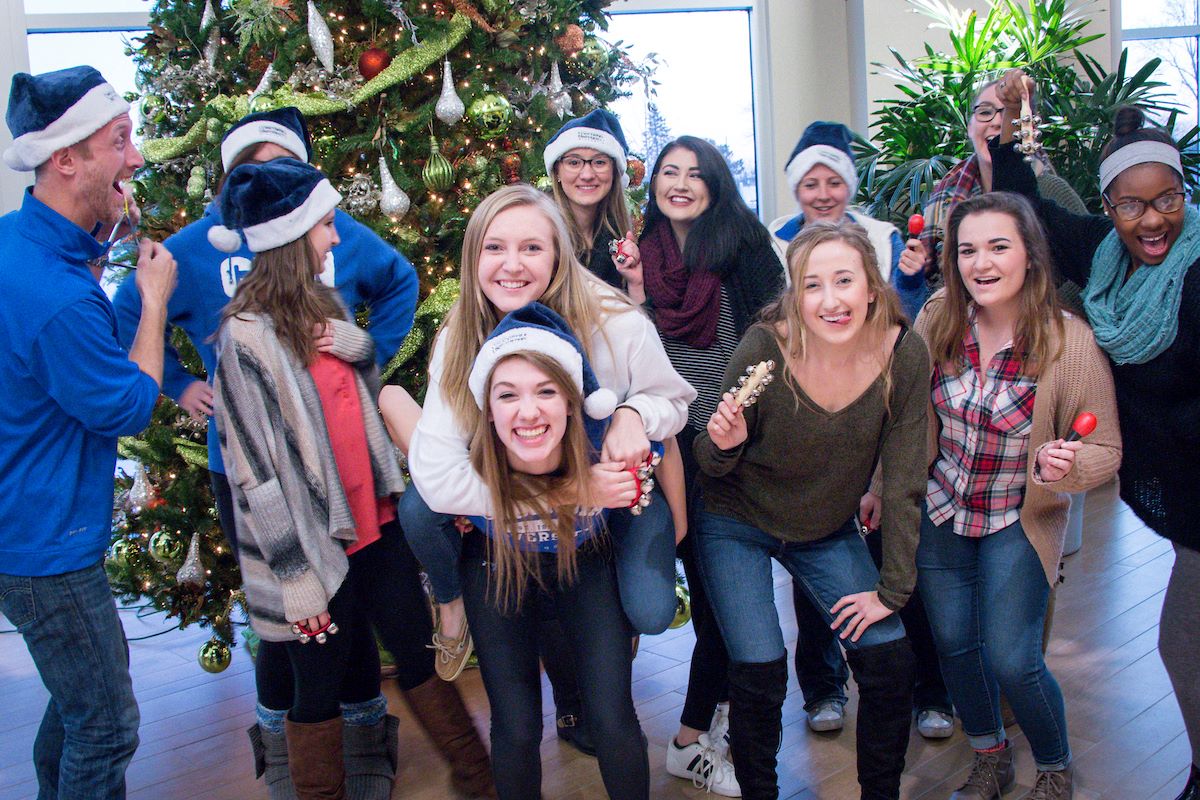 group of students in the holiday spirit