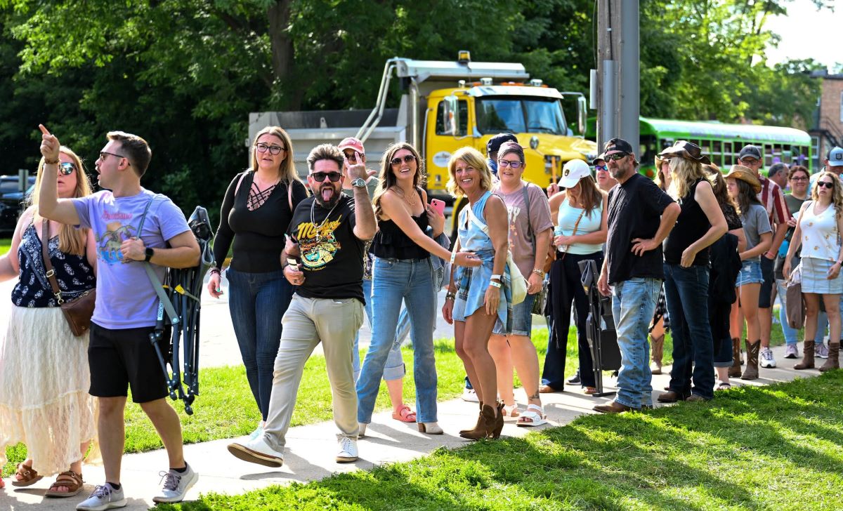 crowd outside of festival