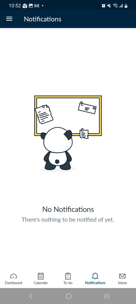 screenshot of notifications