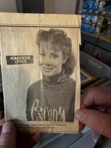 picture of woman in newspaper clipping