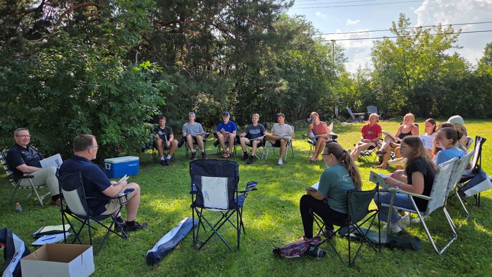 students sitting in circle