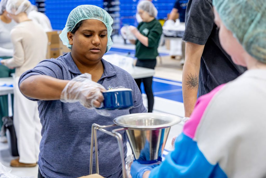 woman measuring food