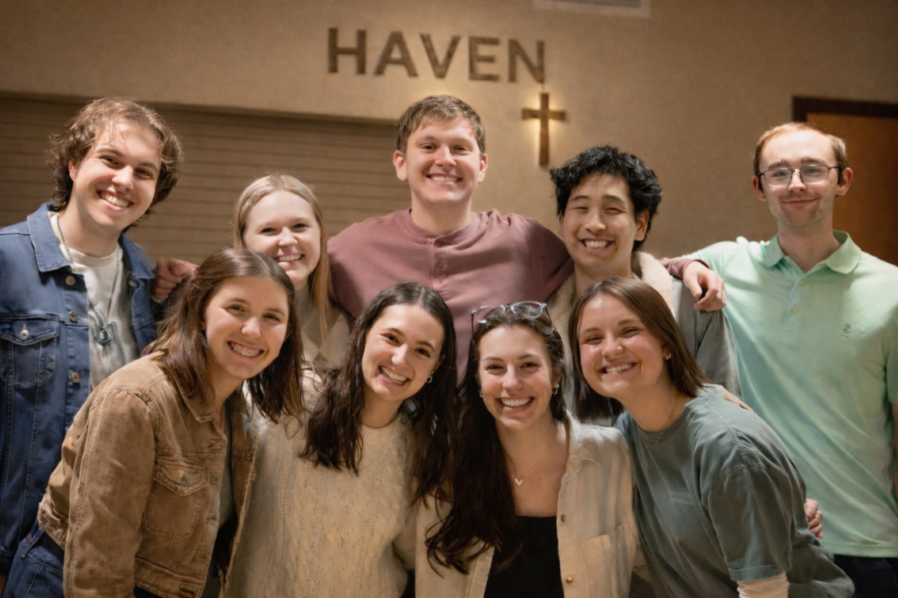 students standing in group