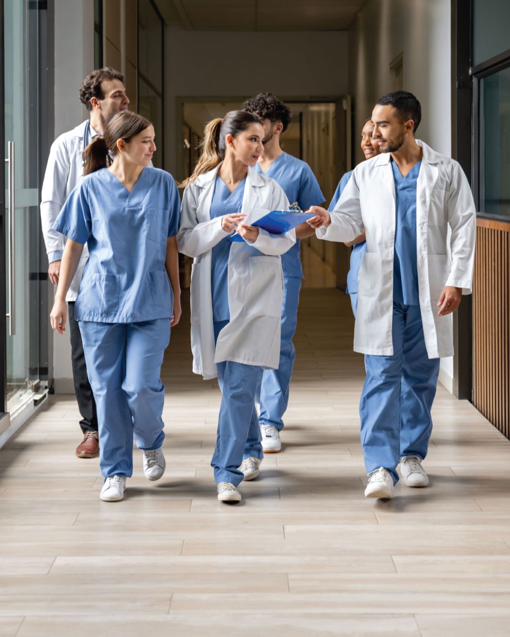 doctors walking down hall