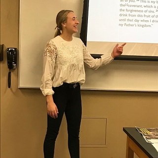 Concordia student presenting during class