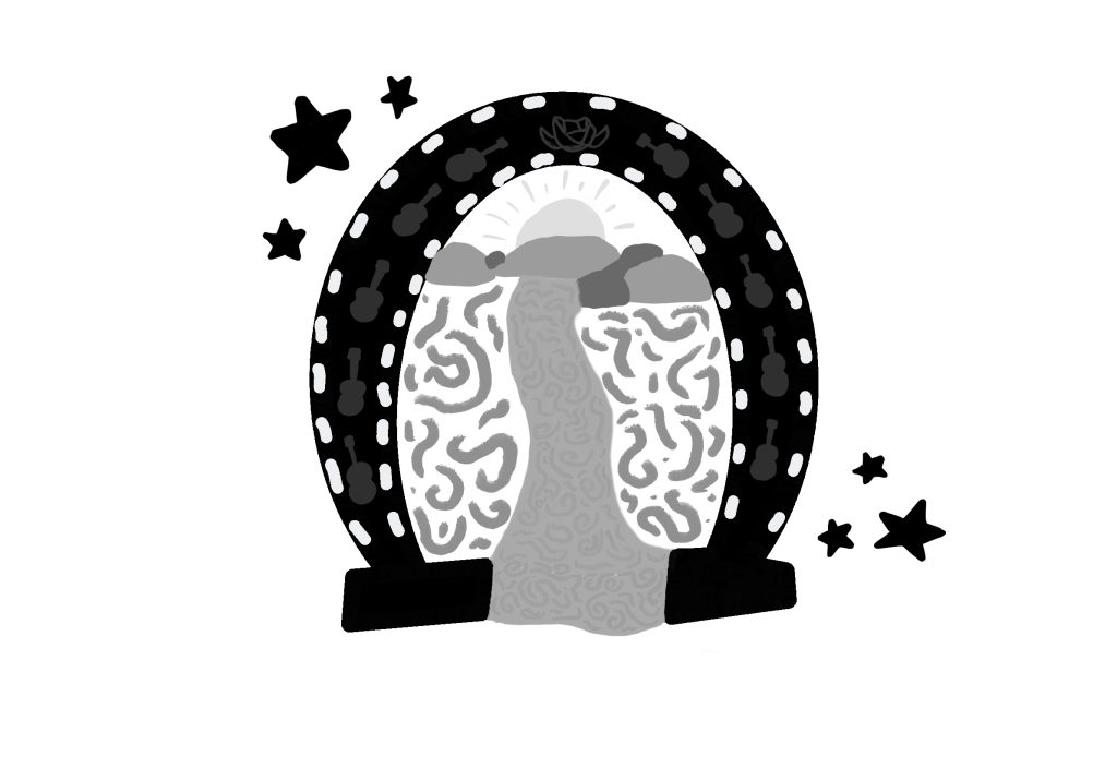 sketch of a horse shoe