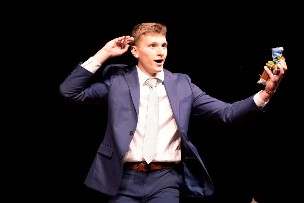 man hosting event
