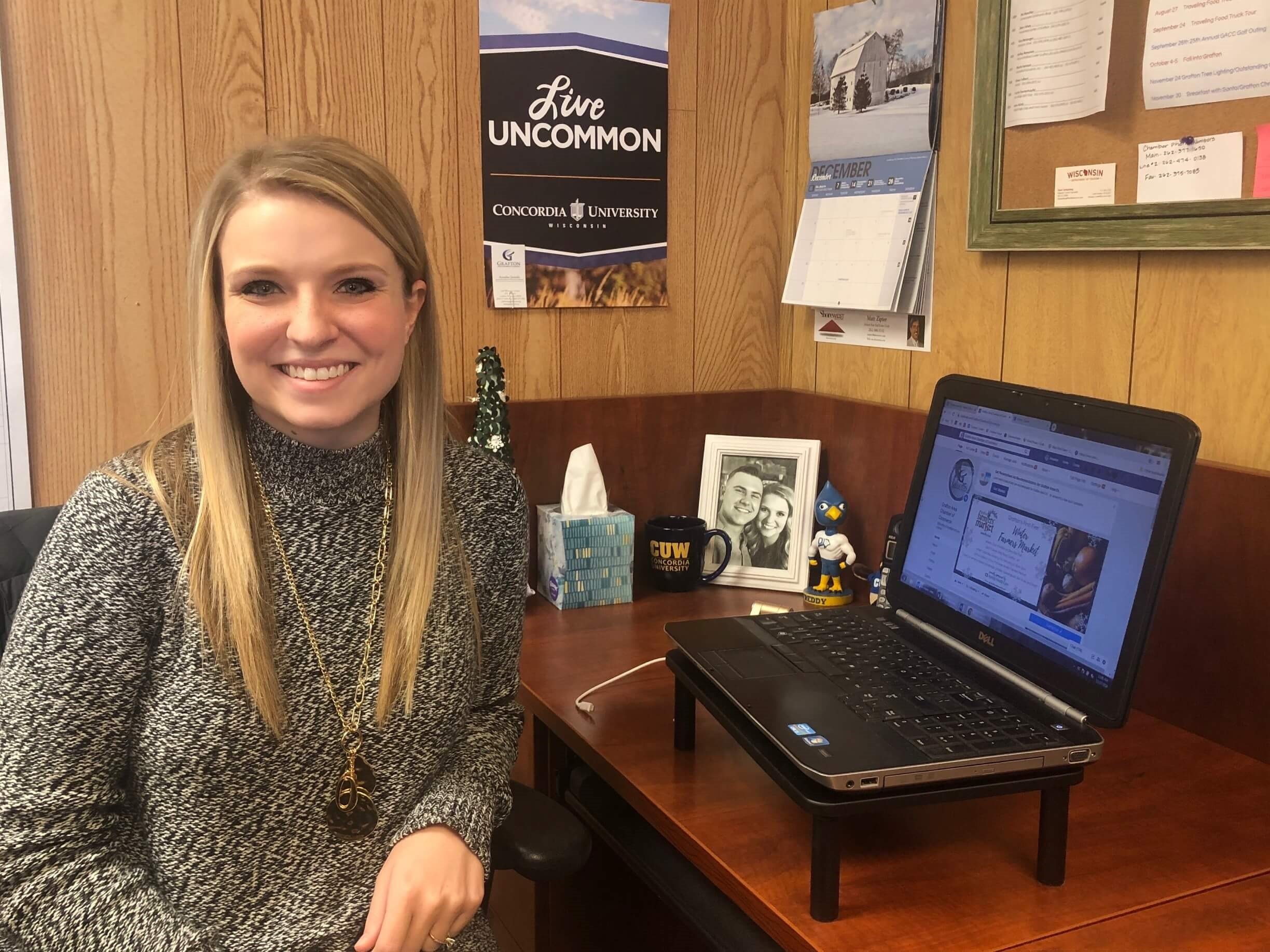Annalise at Grafton Chamber of Commerce office
