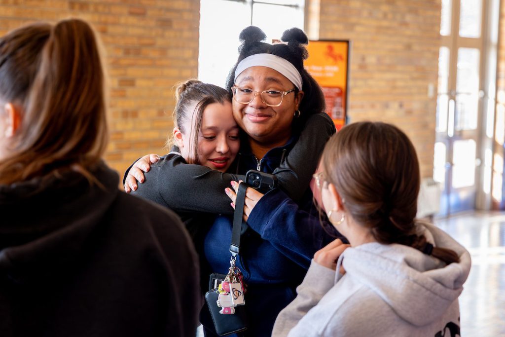 Students hugging