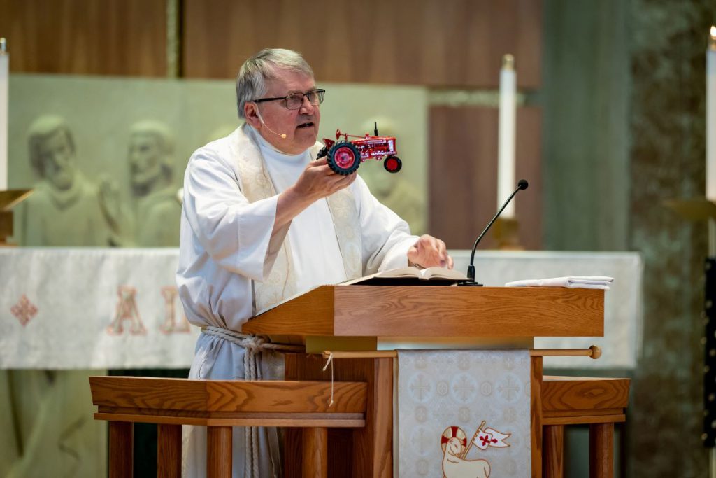 pastor preaching at podium