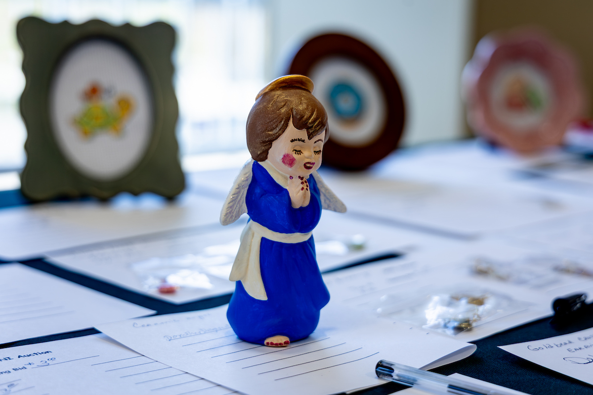 figurine of an angel on a table