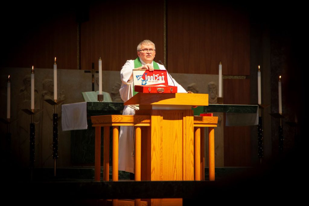 pastor preaching in chapel