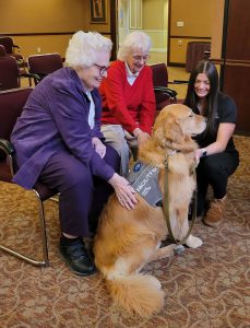 older ladies with dog