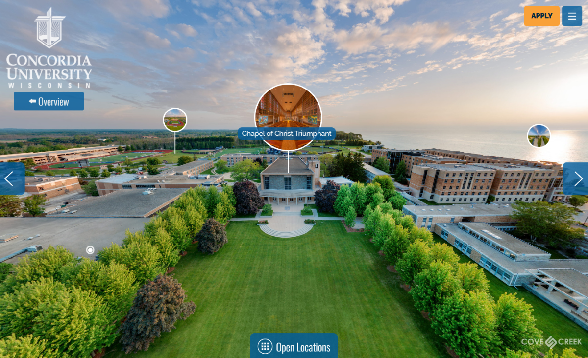a screenshot of campus from a virtual tour